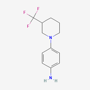 molecular formula C12H15F3N2 B1425823 4-[3-(Trifluoromethyl)piperidin-1-yl]aniline CAS No. 1395030-70-2