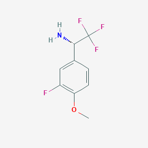 molecular formula C9H9F4NO B1425831 (1S)-2,2,2-Trifluoro-1-(3-fluoro-4-methoxyphenyl)ethylamine CAS No. 1213010-73-1