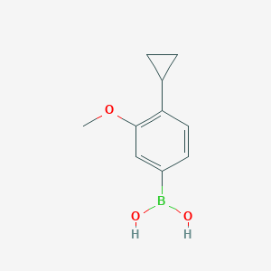molecular formula C10H13BO3 B1425832 4-Cyclopropyl-3-mehtoxyphenylboronic acid CAS No. 1840935-61-6