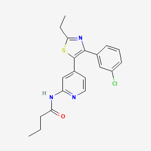 molecular formula C20H20ClN3OS B14258335 N-[4-[4-(3-Chlorophenyl)-2-ethyl-1,3-thiazol-5-YL]-2-pyridyl]butyramide CAS No. 365430-64-4