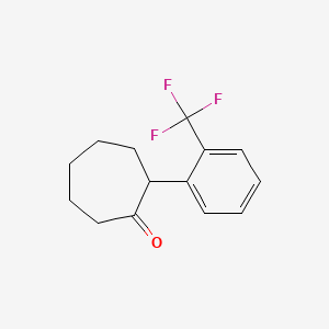 2-[2-(Trifluoromethyl)phenyl]cycloheptan-1-one