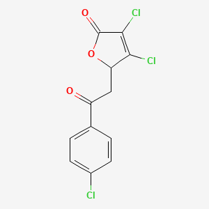 molecular formula C12H7Cl3O3 B14258401 3,4-Dichloro-5-(2-(4-chlorophenyl)-2-oxoethyl)-2(5H)-furanone CAS No. 312303-67-6