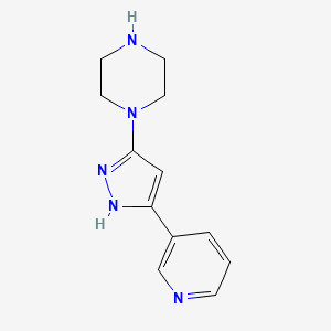 1-(3-(pyridin-3-yl)-1H-pyrazol-5-yl)piperazine