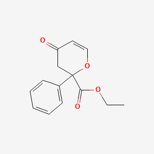 molecular formula C14H14O4 B14258506 Ethyl 4-oxo-2-phenyl-3H-pyran-2-carboxylate CAS No. 238737-21-8