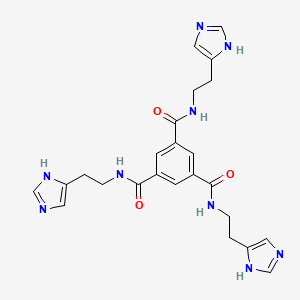 molecular formula C24H27N9O3 B14258545 N~1~,N~3~,N~5~-Tris[2-(1H-imidazol-5-yl)ethyl]benzene-1,3,5-tricarboxamide CAS No. 184841-43-8