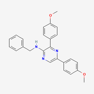 molecular formula C25H23N3O2 B14258587 Pyrazinamine, 3,5-bis(4-methoxyphenyl)-N-(phenylmethyl)- CAS No. 374588-83-7