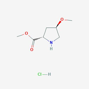 molecular formula C7H14ClNO3 B1425861 (2S,4R)-methyl 4-methoxypyrrolidine-2-carboxylate hydrochloride CAS No. 76391-36-1