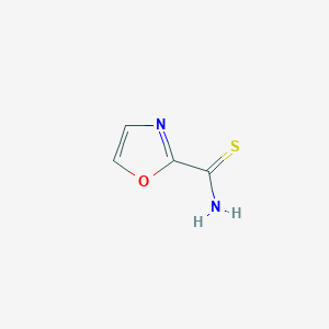 molecular formula C4H4N2OS B1425862 Oxazole-2-carbothioic acid amide CAS No. 885274-25-9