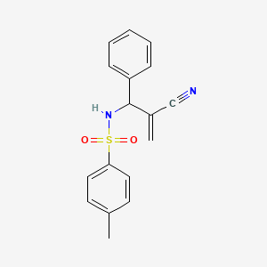 molecular formula C17H16N2O2S B14258753 Benzenesulfonamide, N-(2-cyano-1-phenyl-2-propenyl)-4-methyl- CAS No. 212781-17-4