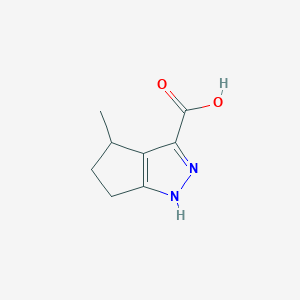 molecular formula C8H10N2O2 B1425883 4-Methyl-1,4,5,6-tetrahydrocyclopenta[C]pyrazole-3-carboxylic acid CAS No. 856256-55-8