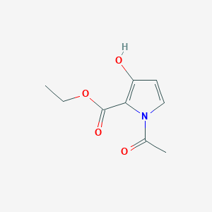 molecular formula C9H11NO4 B14258880 Ethyl 1-acetyl-3-hydroxy-1H-pyrrole-2-carboxylate CAS No. 167424-26-2