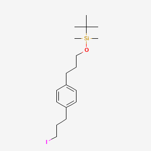 molecular formula C18H31IOSi B14258894 tert-Butyl{3-[4-(3-iodopropyl)phenyl]propoxy}dimethylsilane CAS No. 491577-05-0
