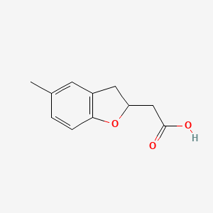 B1425891 2-(5-Methyl-2,3-dihydro-1-benzofuran-2-yl)acetic acid CAS No. 1018251-36-9