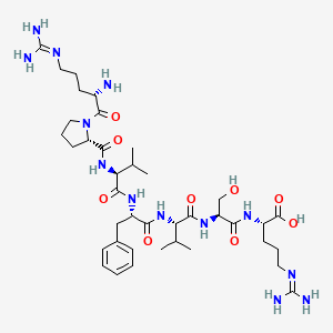 molecular formula C39H65N13O9 B14258911 N~5~-(Diaminomethylidene)-L-ornithyl-L-prolyl-L-valyl-L-phenylalanyl-L-valyl-L-seryl-N~5~-(diaminomethylidene)-L-ornithine CAS No. 377755-89-0