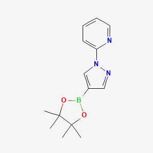 molecular formula C14H18BN3O2 B1425892 2-(4-(4,4,5,5-tetramethyl-1,3,2-dioxaborolan-2-yl)-1H-pyrazol-1-yl)pyridine CAS No. 1373616-12-6
