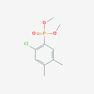 molecular formula C10H14ClO3P B14258922 Phosphonic acid, (2-chloro-4,5-dimethylphenyl)-, dimethyl ester CAS No. 434343-05-2