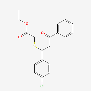 molecular formula C19H19ClO3S B14258928 Acetic acid, [[1-(4-chlorophenyl)-3-oxo-3-phenylpropyl]thio]-, ethyl ester CAS No. 497172-12-0