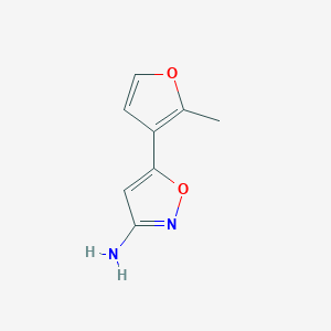 molecular formula C8H8N2O2 B1425897 5-(2-Methylfuran-3-yl)-1,2-oxazol-3-amine CAS No. 1495210-42-8