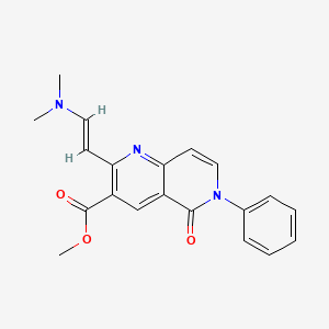 molecular formula C20H19N3O3 B1425900 methyl 2-[(E)-2-(dimethylamino)vinyl]-5-oxo-6-phenyl-5,6-dihydro-1,6-naphthyridine-3-carboxylate CAS No. 1374510-87-8