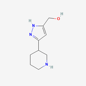 molecular formula C9H15N3O B1425902 (3-(piperidin-3-yl)-1H-pyrazol-5-yl)methanol CAS No. 1404212-42-5