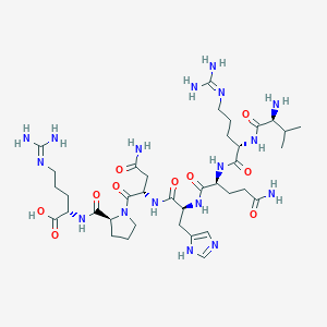 molecular formula C37H63N17O10 B14259029 H-Val-Arg-Gln-His-Asn-Pro-Arg-OH CAS No. 212247-60-4