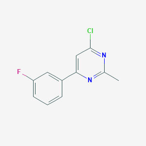 molecular formula C11H8ClFN2 B1425906 4-Chloro-2-methyl-6-(3-fluorophenyl)pyrimidine CAS No. 1256638-62-6