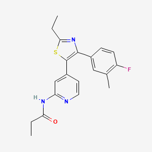 molecular formula C20H20FN3OS B14259107 N-{4-[2-Ethyl-4-(4-fluoro-3-methylphenyl)-1,3-thiazol-5-yl]pyridin-2-yl}propanamide CAS No. 365430-57-5