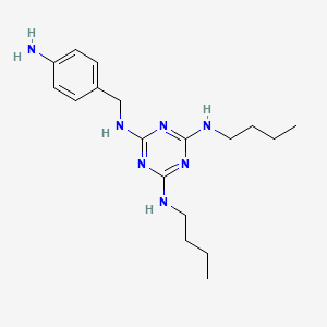 molecular formula C18H29N7 B14259136 N~2~-[(4-Aminophenyl)methyl]-N~4~,N~6~-dibutyl-1,3,5-triazine-2,4,6-triamine CAS No. 370589-90-5