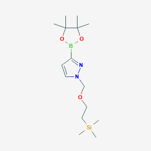 molecular formula C15H29BN2O3Si B1425915 3-(4,4,5,5-tetramethyl-1,3,2-dioxaborolan-2-yl)-1-((2-(trimethylsilyl)ethoxy)methyl)-1H-pyrazole CAS No. 1146162-54-0