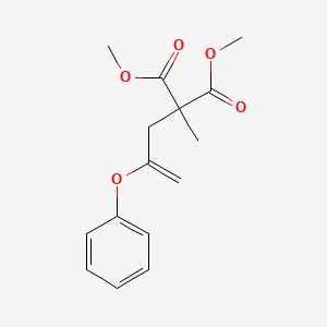 molecular formula C15H18O5 B14259162 Propanedioic acid, methyl(2-phenoxy-2-propenyl)-, dimethyl ester CAS No. 403855-58-3