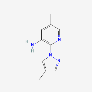 molecular formula C10H12N4 B1425918 5-methyl-2-(4-methyl-1H-pyrazol-1-yl)pyridin-3-amine CAS No. 1423027-82-0