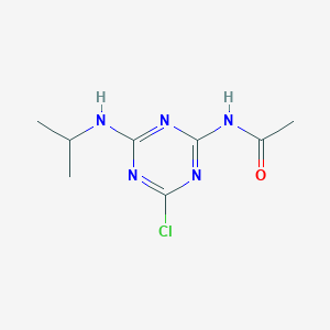 molecular formula C8H12ClN5O B142592 Acetamide, N-(4-chloro-6-((1-methylethyl)amino)-1,3,5-triazin-2-yl)- CAS No. 83364-15-2