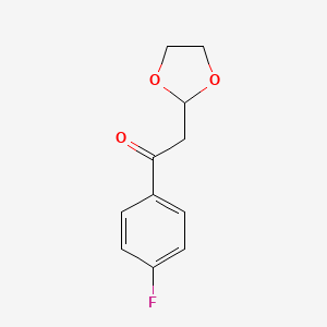 molecular formula C11H11FO3 B1425935 2-(1,3-二氧戊环-2-基)-1-(4-氟苯基)-乙酮 CAS No. 1166996-38-8