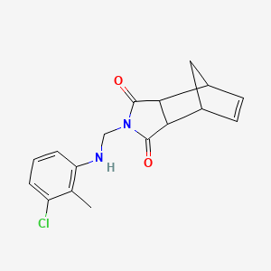molecular formula C17H17ClN2O2 B1425940 2-{[(3-Chloro-2-methylphenyl)amino]methyl}-3a,4,7,7a-tetrahydro-1H-4,7-methanoisoindole-1,3-dione CAS No. 1241675-01-3