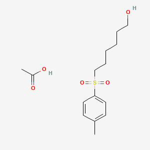 molecular formula C15H24O5S B14259432 Acetic acid;6-(4-methylphenyl)sulfonylhexan-1-ol CAS No. 163657-47-4