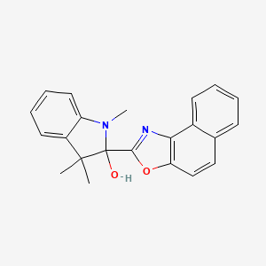 molecular formula C22H20N2O2 B14259534 1,3,3-Trimethyl-2-(naphtho[1,2-d][1,3]oxazol-2-yl)-2,3-dihydro-1H-indol-2-ol CAS No. 160346-27-0