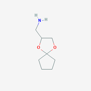 molecular formula C8H15NO2 B1425954 1,4-二氧杂螺[4.4]壬-2-基甲胺 CAS No. 4745-17-9