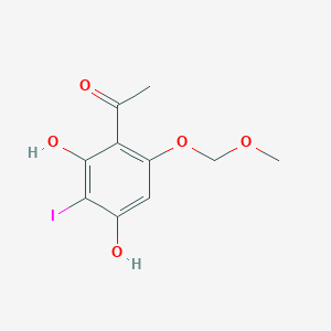 molecular formula C10H11IO5 B14259651 Ethanone, 1-[2,4-dihydroxy-3-iodo-6-(methoxymethoxy)phenyl]- CAS No. 321569-79-3