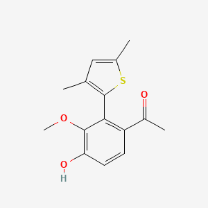 molecular formula C15H16O3S B14259737 1-[2-(3,5-Dimethylthiophen-2-yl)-4-hydroxy-3-methoxyphenyl]ethan-1-one CAS No. 402716-80-7