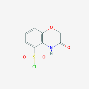 molecular formula C8H6ClNO4S B1425986 3-oxo-3,4-dihydro-2H-1,4-benzoxazine-5-sulfonyl chloride CAS No. 1049652-25-6