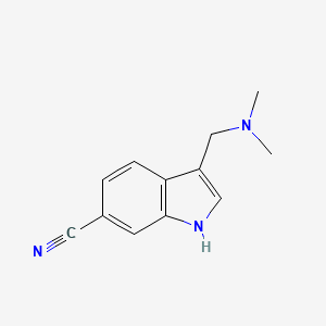 molecular formula C12H13N3 B1425989 3-((二甲氨基)甲基)-1H-吲哚-6-碳腈 CAS No. 379234-99-8