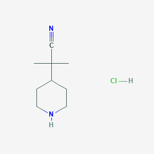 molecular formula C9H17ClN2 B1425991 2-甲基-2-(哌啶-4-基)丙腈盐酸盐 CAS No. 1258638-34-4