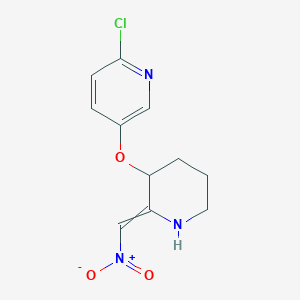 molecular formula C11H12ClN3O3 B14259947 2-Chloro-5-{[2-(nitromethylidene)piperidin-3-yl]oxy}pyridine CAS No. 402943-31-1