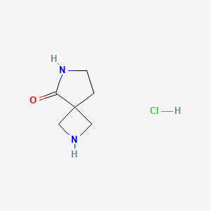 molecular formula C6H11ClN2O B1425999 2,6-二氮杂螺[3.4]辛烷-5-酮盐酸盐 CAS No. 1203683-28-6