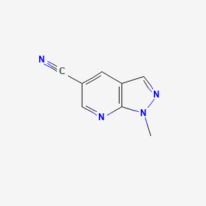 molecular formula C8H6N4 B1426001 1-Methyl-1H-pyrazolo[3,4-b]pyridine-5-carbonitrile CAS No. 1086393-45-4