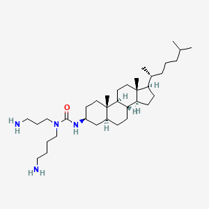 molecular formula C35H66N4O B14260028 N-(4-Aminobutyl)-N-(3-aminopropyl)-N'-[(3beta,5alpha)-cholestan-3-yl]urea CAS No. 179075-38-8