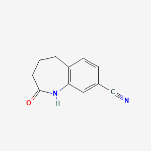 molecular formula C11H10N2O B1426004 2-氧代-2,3,4,5-四氢-1H-苯并[b]氮杂卓-8-腈 CAS No. 903557-04-0