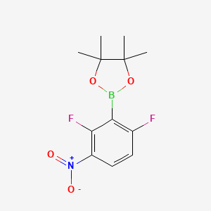 molecular formula C12H14BF2NO4 B1426022 2-(2,6-Difluoro-3-nitrophenyl)-4,4,5,5-tetramethyl-1,3,2-dioxaborolane CAS No. 1451391-10-8