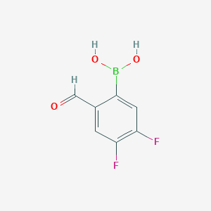 molecular formula C7H5BF2O3 B1426027 4,5-Difluoro-2-formylphenylboronic acid CAS No. 1432610-24-6