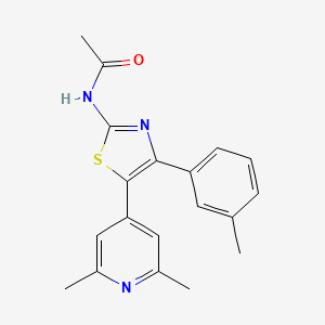 molecular formula C19H19N3OS B14260286 N-[5-(2,6-Dimethyl-4-pyridyl)-4-(3-methylphenyl)-1,3-thiazol-2-YL]acetamide CAS No. 365429-56-7